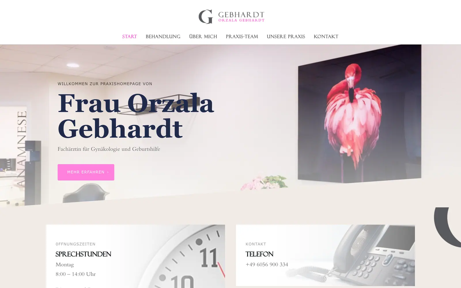 Startseite der gynäkologischen Praxis Orzala Gebhardt