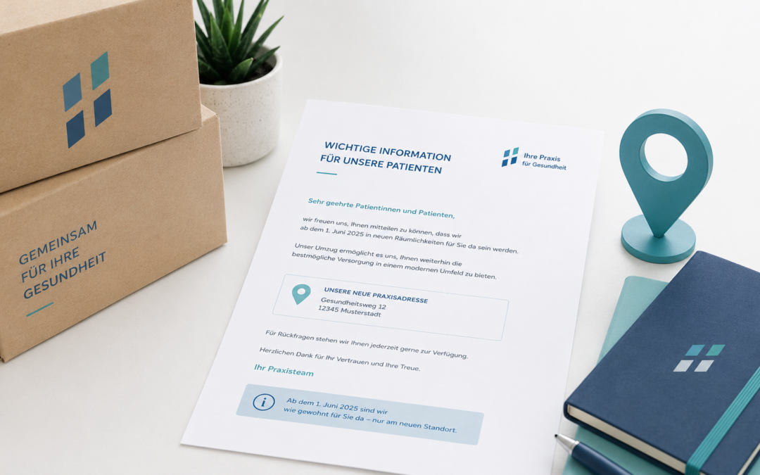 Praxisumzug Mitteilung an Patienten: Musterbrief
